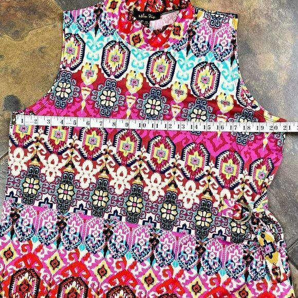 Melissa Paige Asymmetrical Turtleneck Side Buckle Sleeveless Blouse XL - Picture 5 of 10